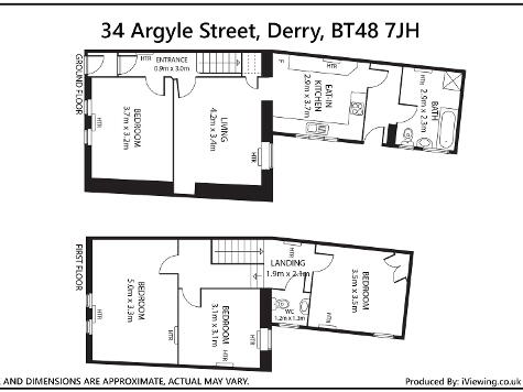 Floorplan 1 of Student Accommodation, 34 Argyle Street, Derry