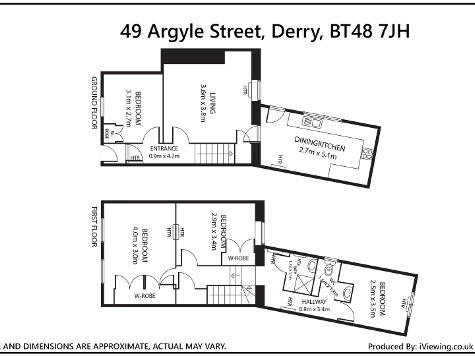 Floorplan 1 of Student Accommodation, 49 Argyle Street, Derry