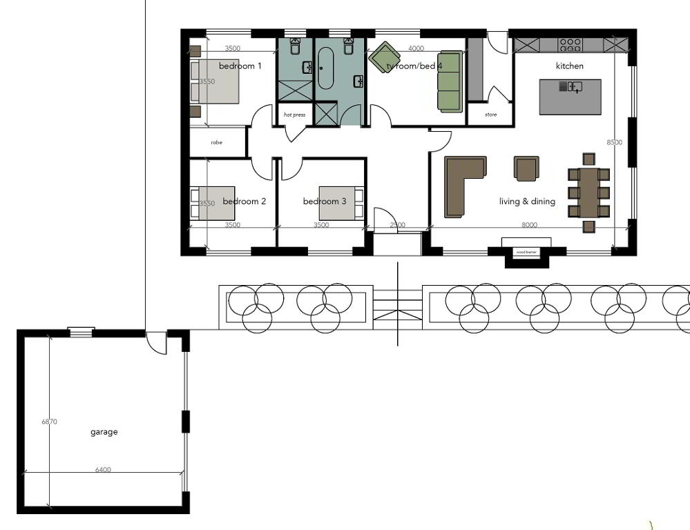 Floorplan 1 of House Type 2, Bluefields, Monteith Road, Annaclone
