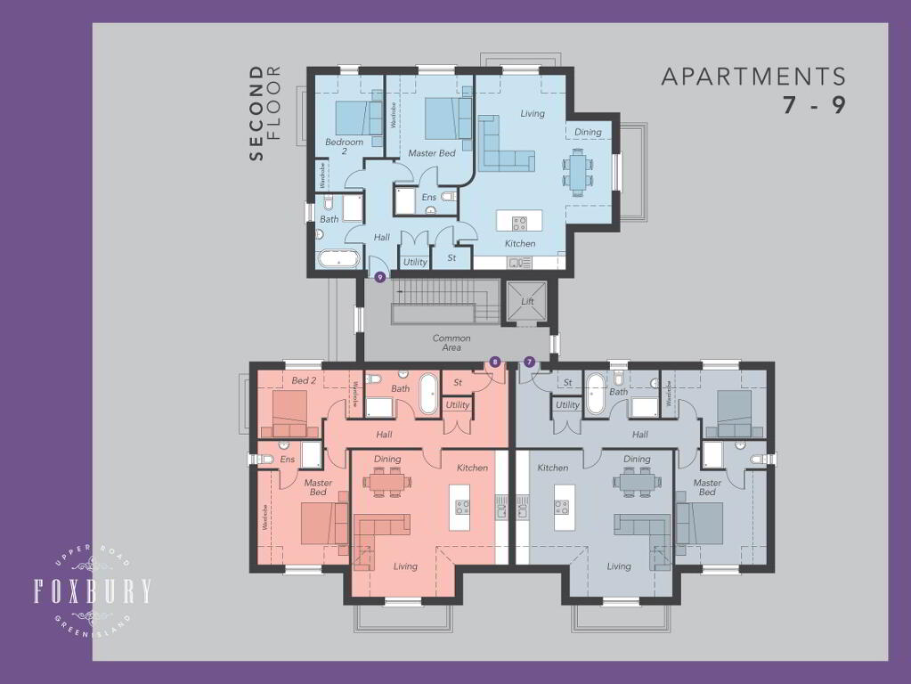 Floorplan 1 of Second Floor Apartments 7, 8 & 9, Foxbury, Upper Road, Greenisland